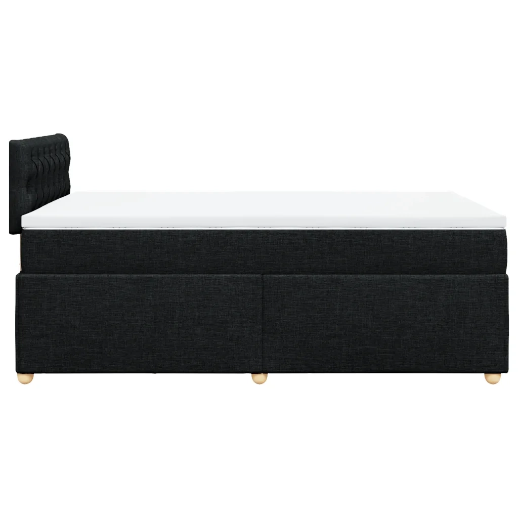 Giroletto a Molle con Materasso Nero 120x200 cm in Tessuto