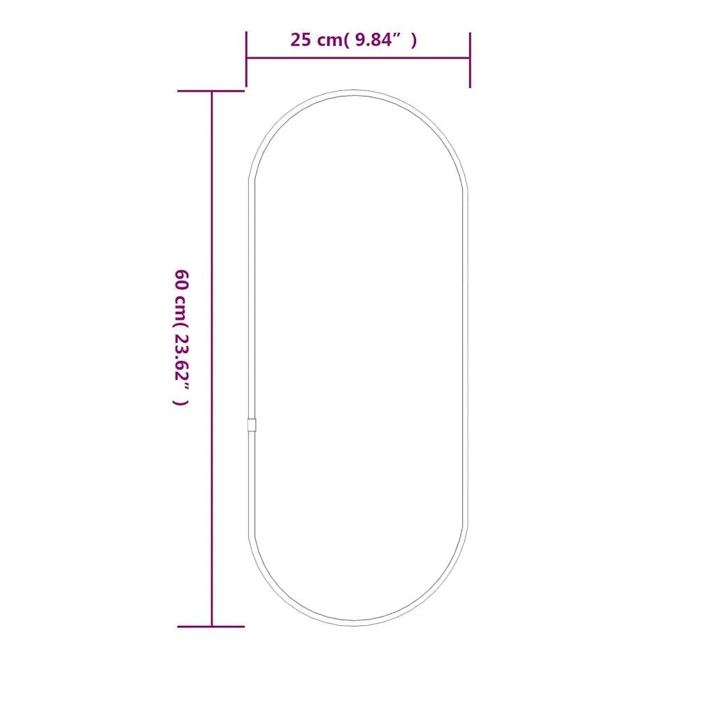 Specchio da Parete Argento 60x25 cm Ovale 348190