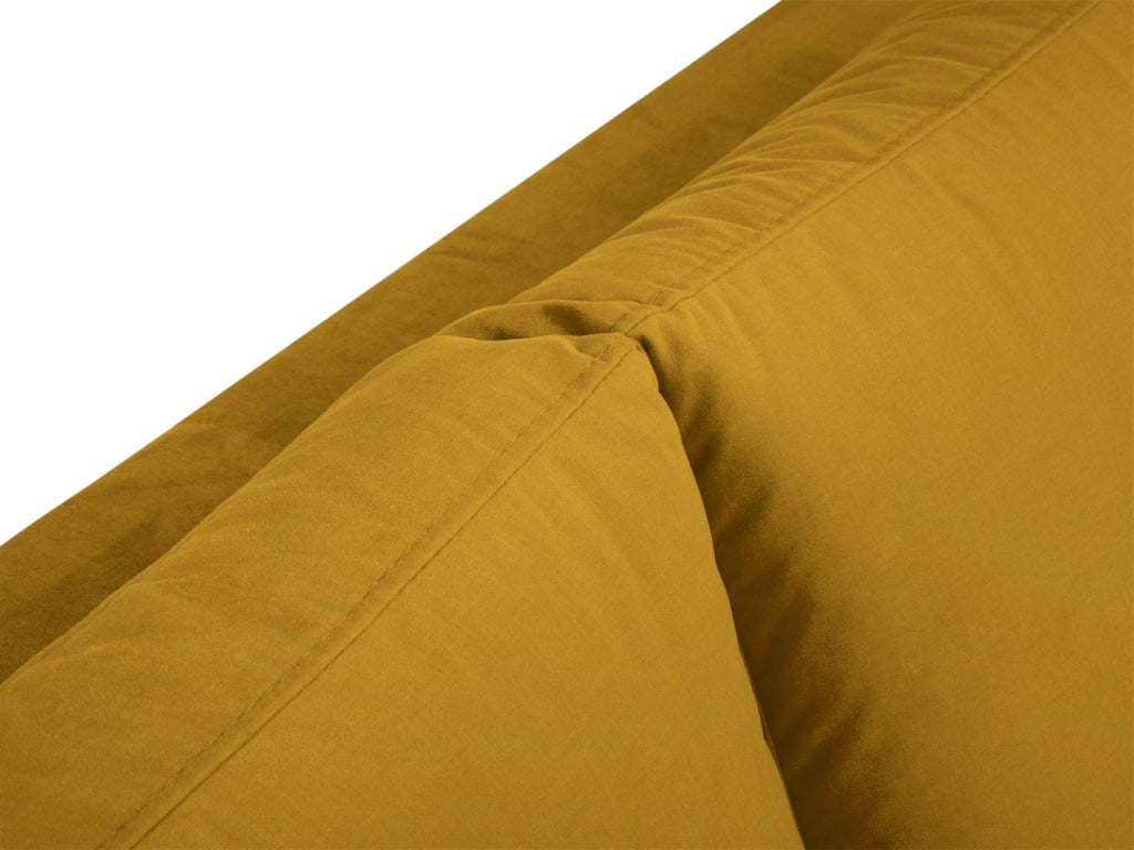 Cosmopolitan Design - Divano angolare sinistro "Hastings" 5 posti in velluto giallo 