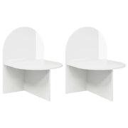 Set di 2 Comodini | Armadio da Notte | Mobiletto da notte Bianco Lucido 48 x 49 x 65 cm