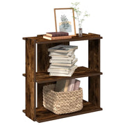 Libreria a 3 Ripiani Rovere Fumo 60x30x60 cm Legno Multistrato 860251