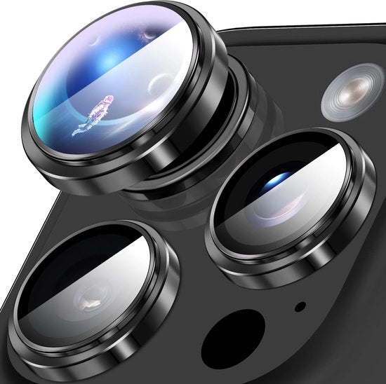Protezione HD per la camera - Cornice in alluminio - Compatibile con iPhone 16 Pro/16 Pro Max - Resistente agli urti - Design antiscivolo - Protezione per la lente della camera