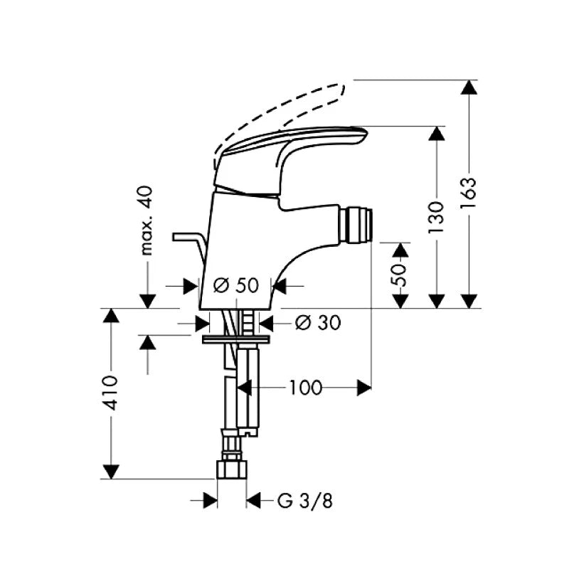 Miscelatore bidet hansgrohe cromato - serie avista