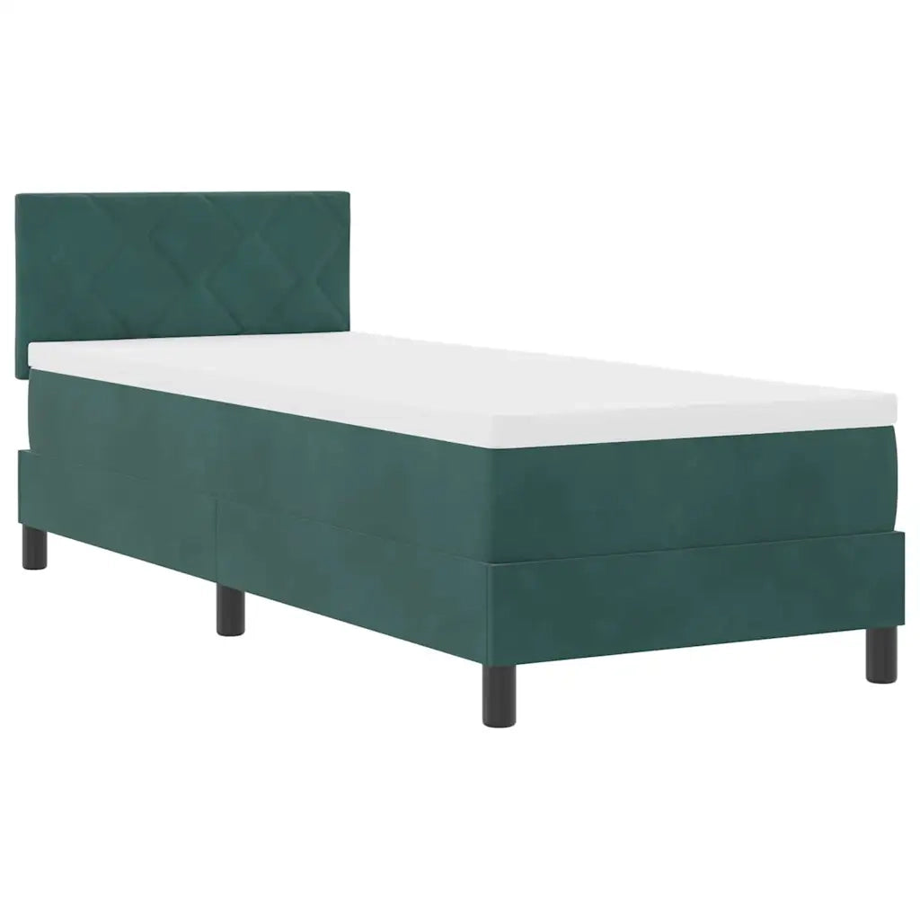 Letto a Sorgente LED con led Verde Scuro 80 x 200 cm Velluto