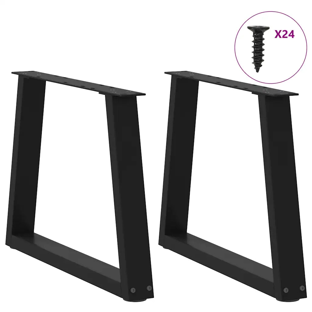 Gambe per Tavolino da Caffè a Forma di V 2 pz Nere 60x(42-43,3) cm Acciaio 4012552