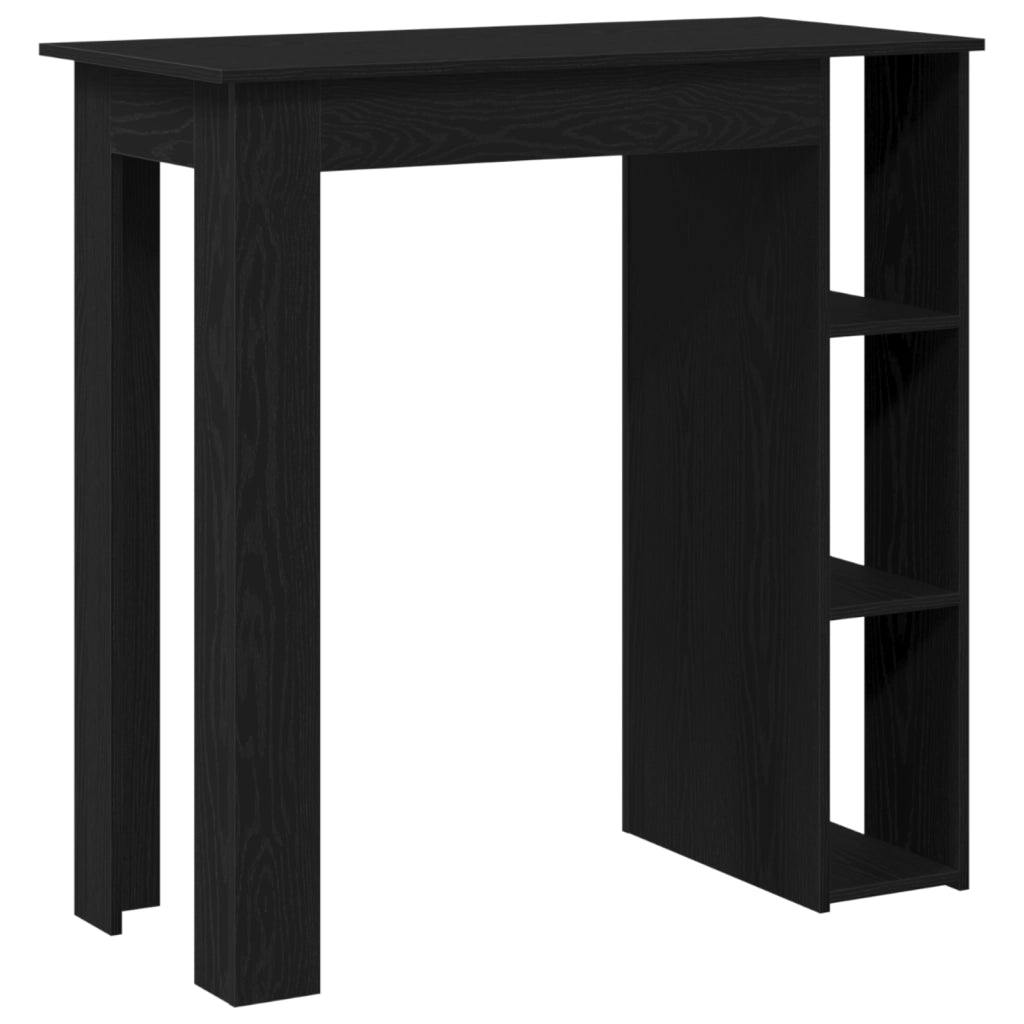 Tavolo da Bar con Ripiano - Rovere Nero, 102x50x103.5 cm, Realizzato in Legno Ingegnerizzato