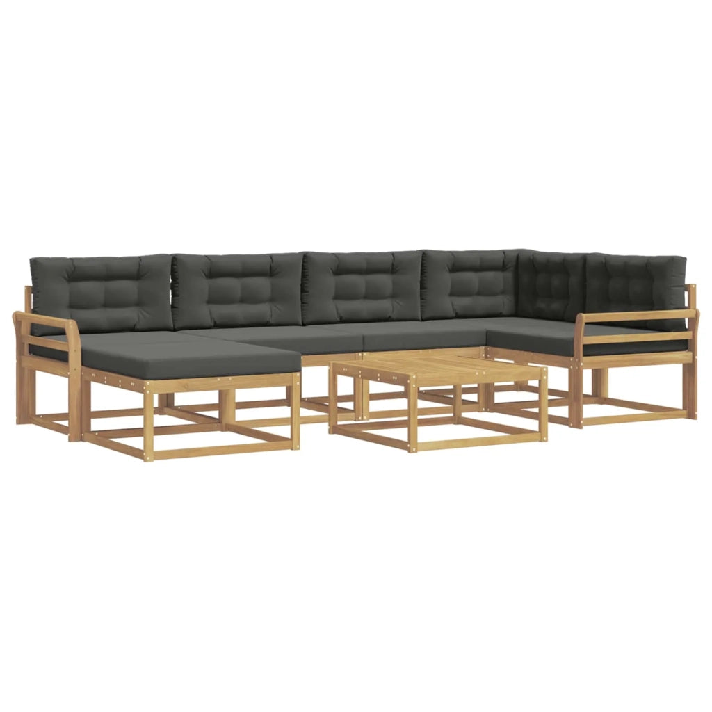Set di divani da esterno 7 pcs Bianco e Antracite