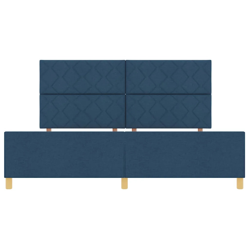 Struttura del letto con testiera Blu 200 x 200 cm Tessuto