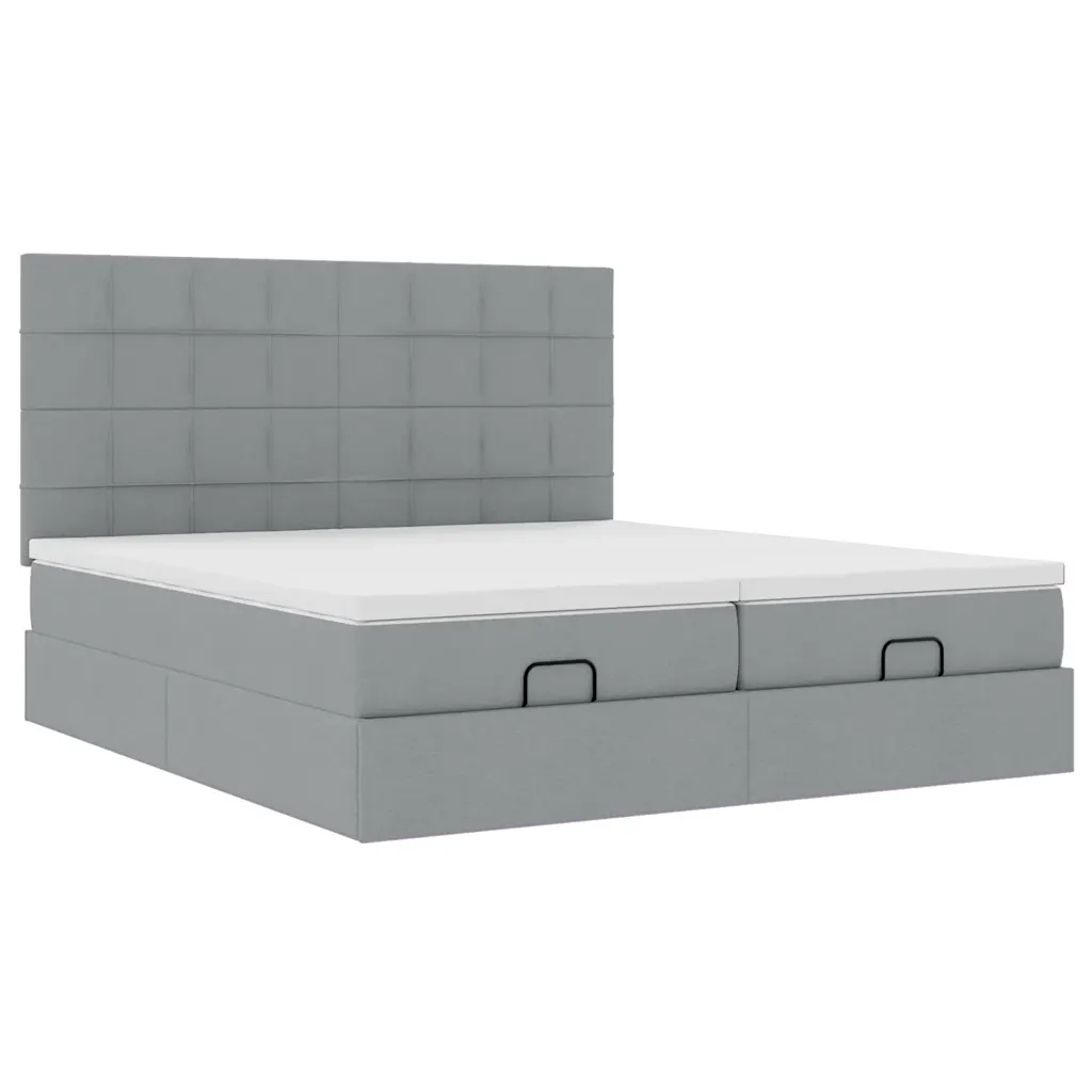 Struttura Letto Pouf con Materassi 180x200 cm in Tessuto 3314541