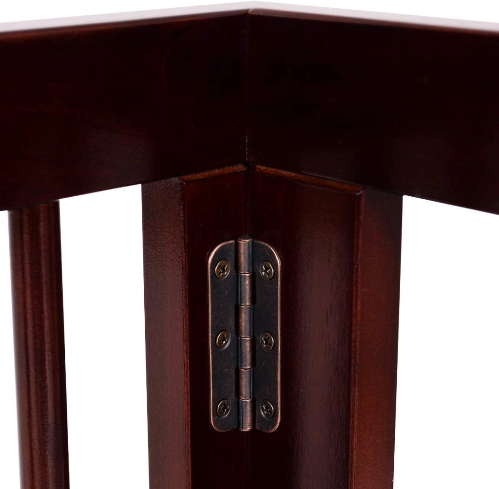 Cancelletto per Cani Regolabile in Legno Massello, con Base Larga e 3 Ante, Ideale per Cani di Piccola/Media Taglia (140-203) x 9,5 x 56 cm, Marrone