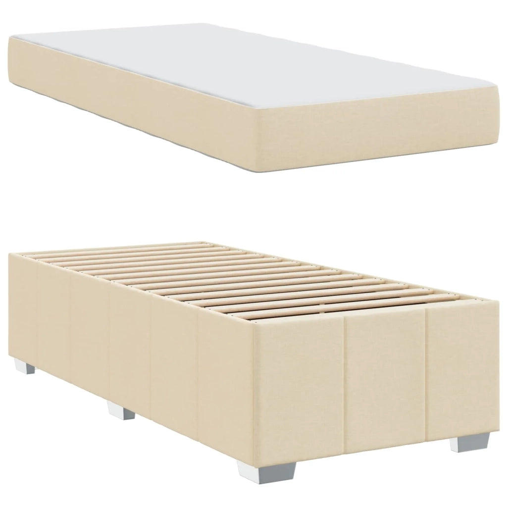 Struttura del letto con materasso Crema 80 x 200 cm Tessuto