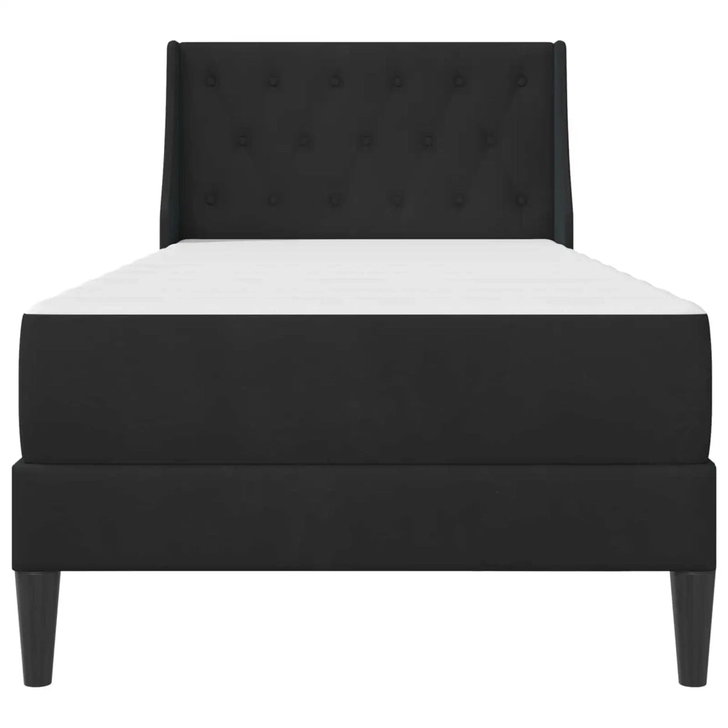 Struttura letto con materasso Nero 90 x 200 cm Velluto