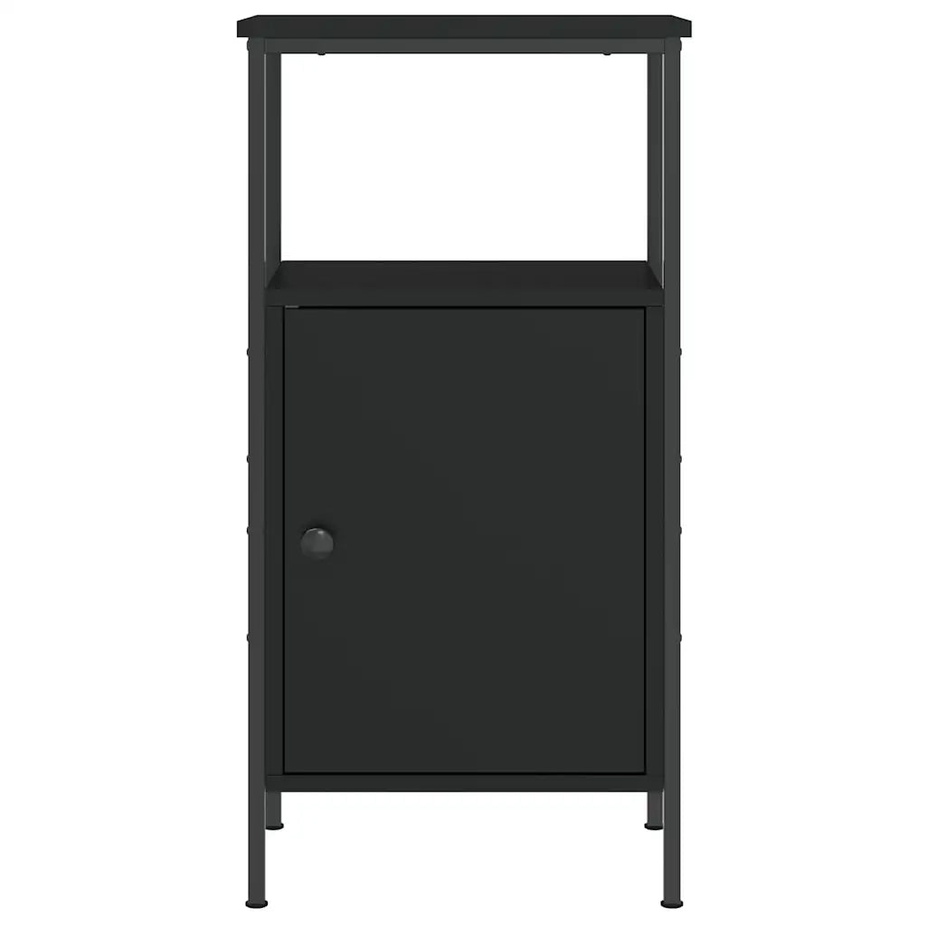 Comodino-Tavolino da notte Nero 41x31x80 cm in Legno Multistrato