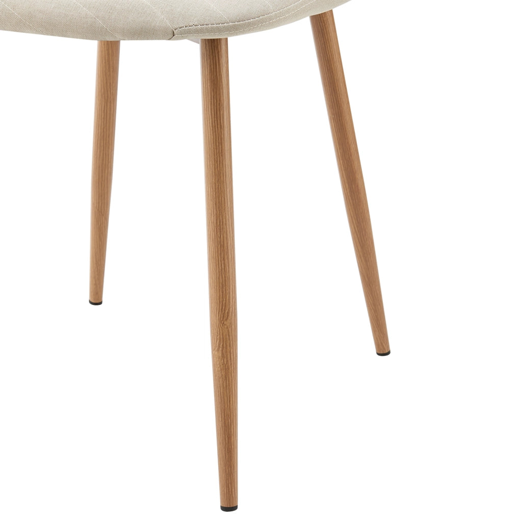 Set Köfering 4 Sedie da Sala Pranzo con Cuciture Decorative - Beige [en.casa]