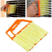 Trade Shop - Spazzola Per Pulizia Persiane 7 Lamelle In Microfibra Lavabile Per Tende Condizionatori -