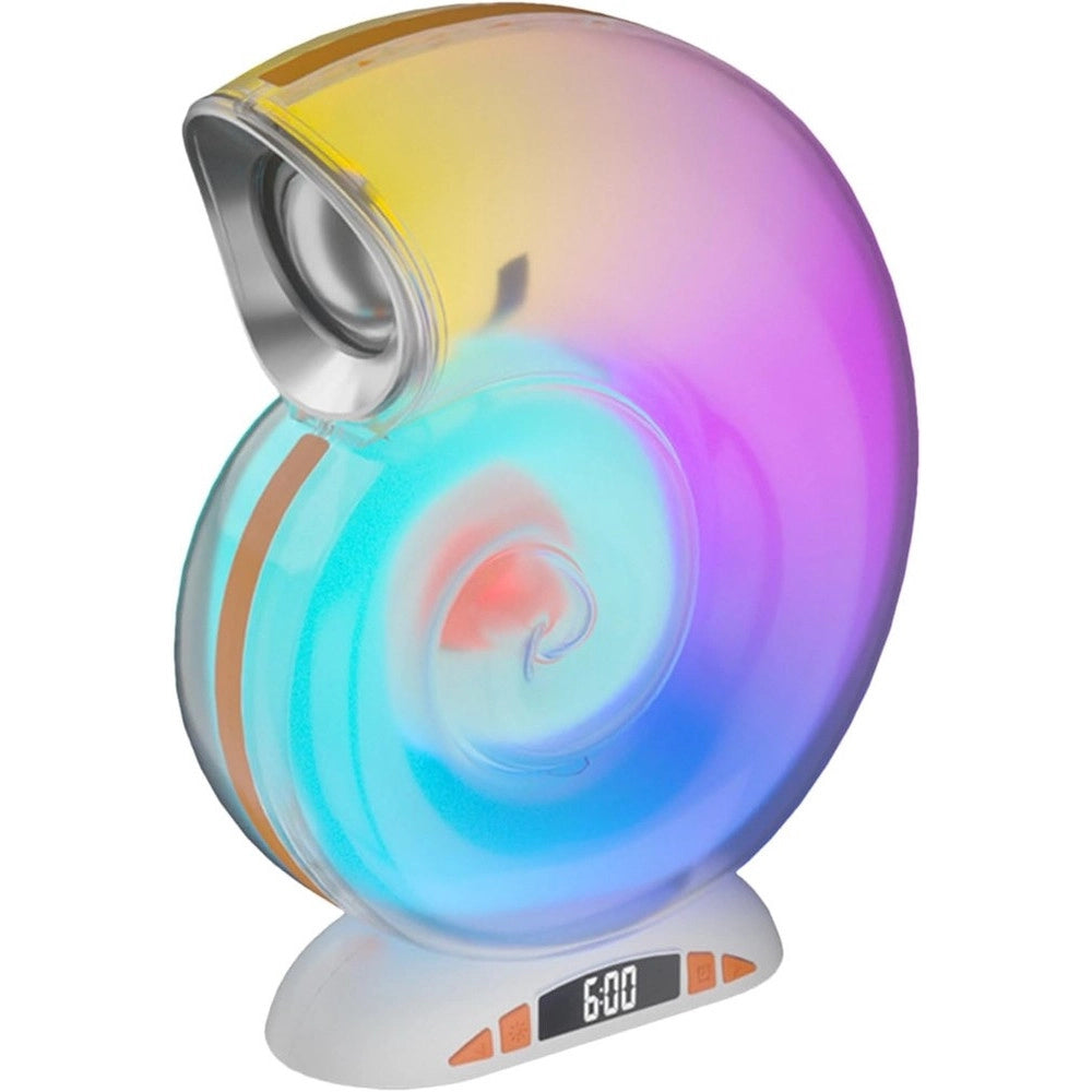 Trade Shop - Lampada Caricabatterie Wireless Altoparlante Portatile Luce Notturna Conchiglia -