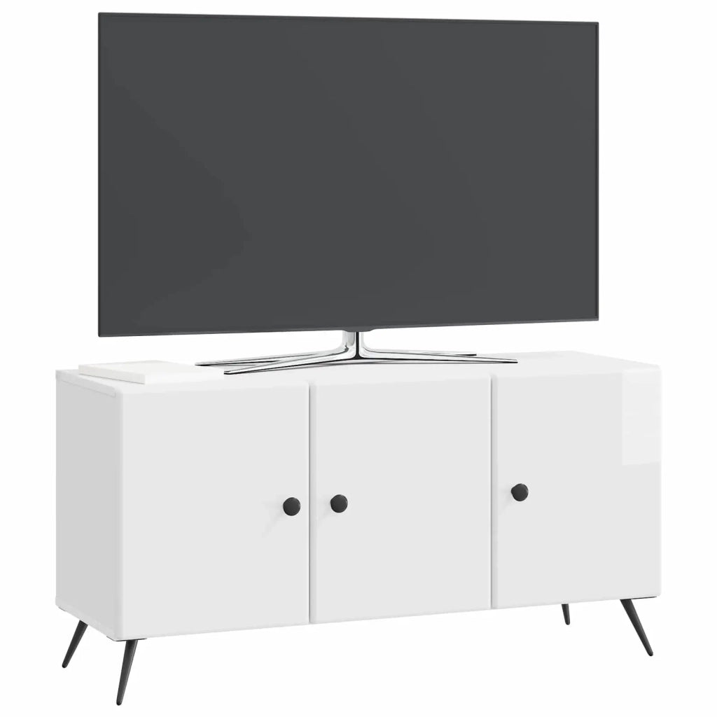 Mobile TV Bianco Lucido 99 x 34,5 x 50 cm Legno ingegnerizzato 895639