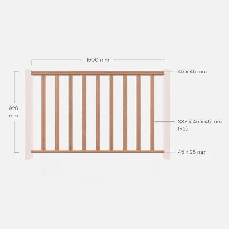 HECTO - Kit di riempimento per balaustra da 1,5 m