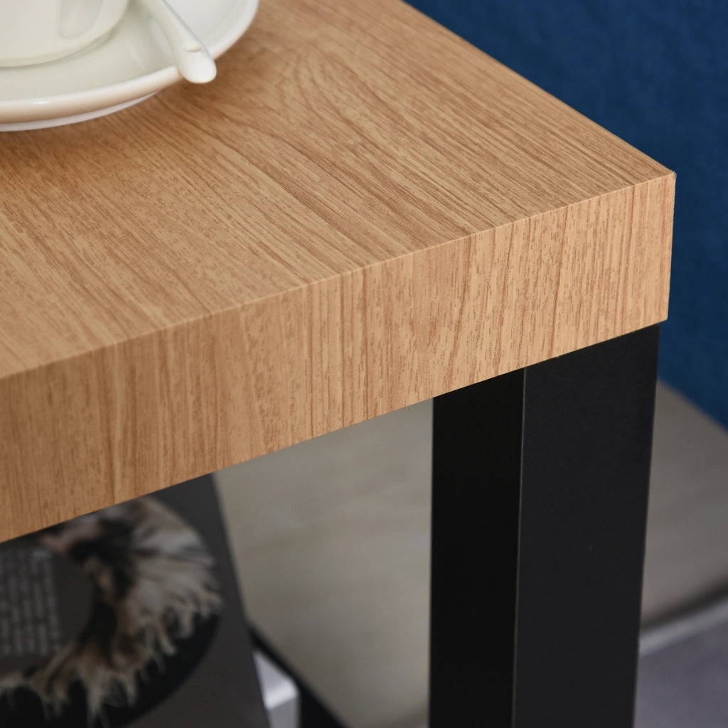 Tavolino con ruote ¨C zephmum ¨C 40x40x40 cm, naturale e nero
