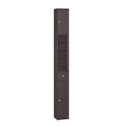 SoBuy BZR34-II-BR Colonna Bagno Stretta - Mobile Bagno Idrorepellente, Alto con Ripiani Regolabili e Cassetto - Armadietto Salvaspazio, MDF, Marrone scuro, 20x180x20cm