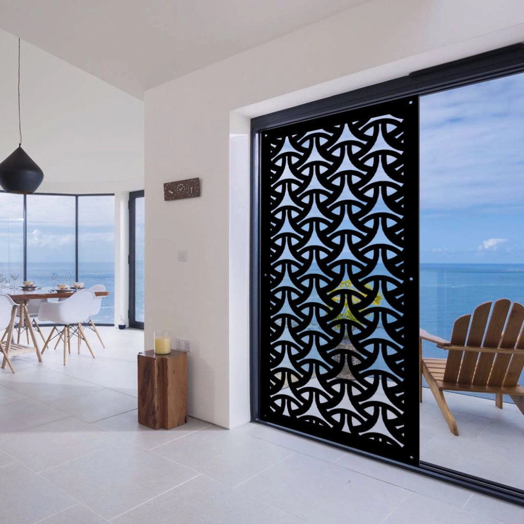 WEAVING - Pannello in PVC traforato - Parasole Misura: 73x148 cm, Colore: nero