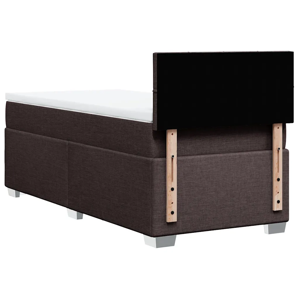 Giroletto a Molle con Materasso Marrone Scuro 90x190cm Tessuto 3285746