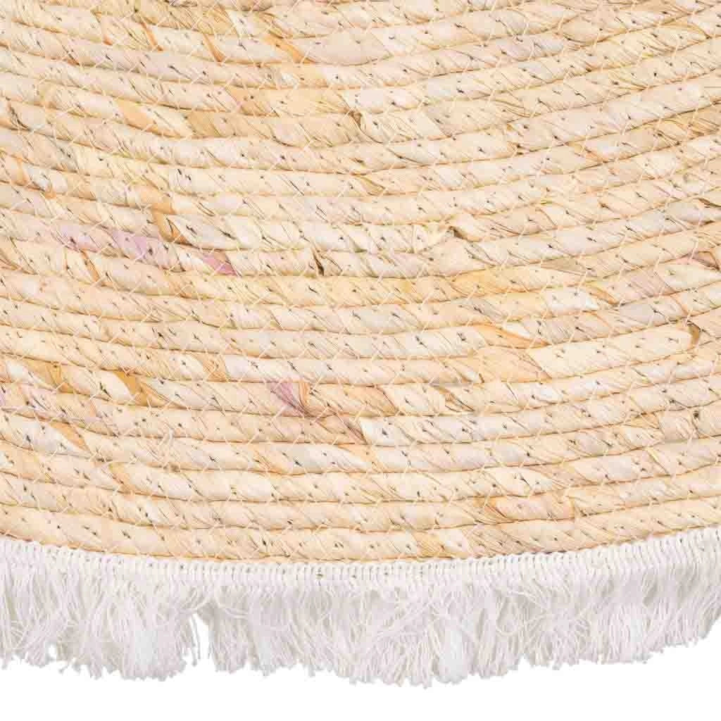 Tappeto marrone in fibra naturale intrecciato a mano 100x50x1h