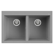 Lavello Elleci Incasso 2 vasche 79x50 Quadra 350 Granitek Grigio Cemento LGQ35048