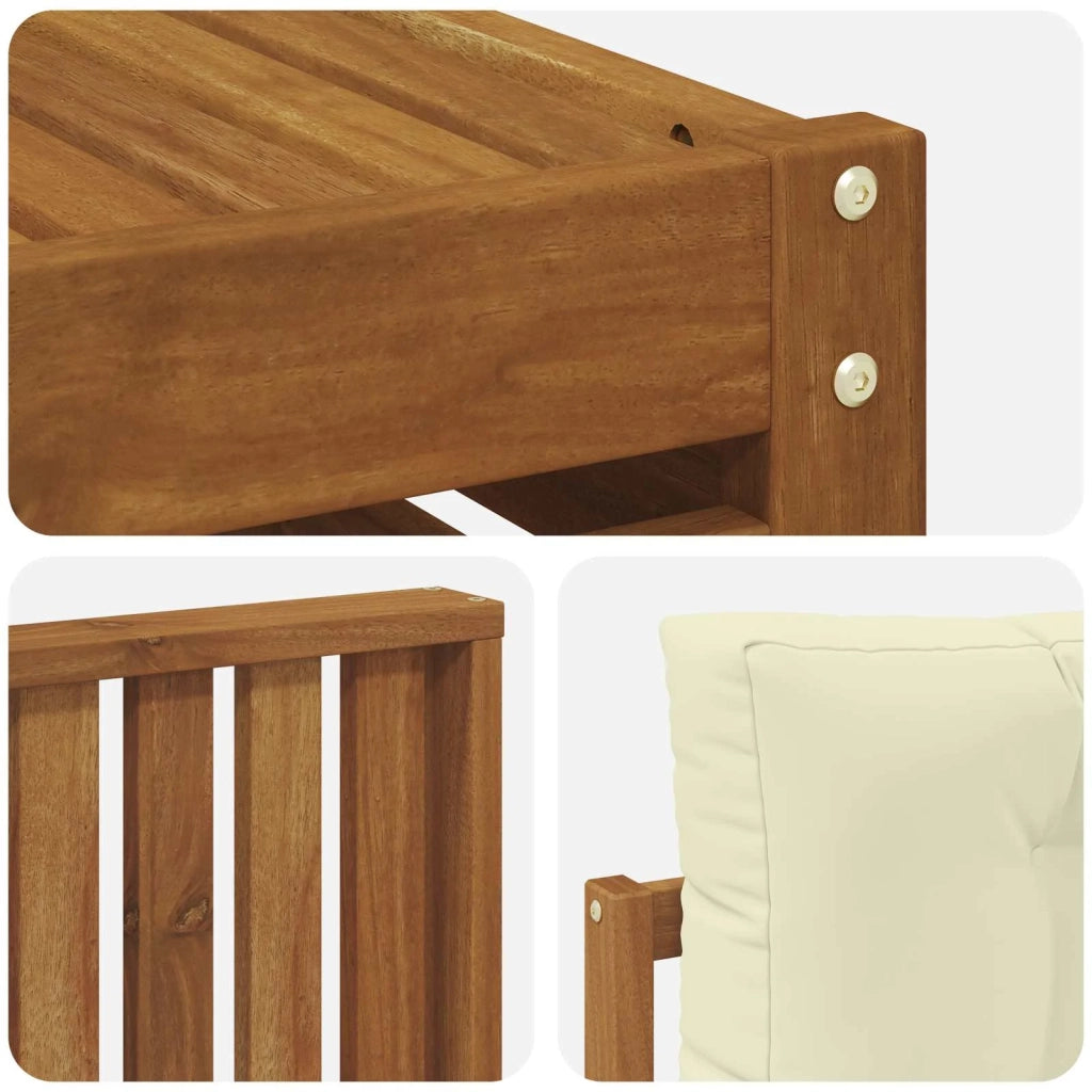 Set di divani da esterno con cuscino 7 pcs Naturale e Crema 3373775