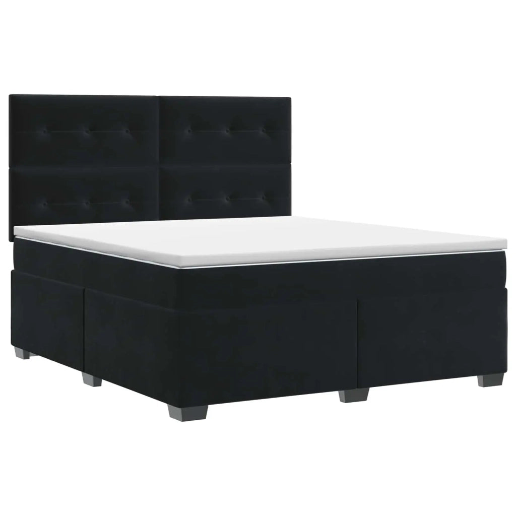 Letto box spring con materasso Nero 180 x 200 cm Velluto 3453694
