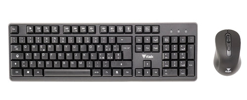 itek DEC W01 tastiera Mouse incluso Universale RF Wireless QWERTY Inglese, Italiano Nero