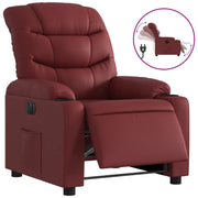 Poltrona | Sedia Relax Reclinabile Elettrica Rosso Vino in Similpelle