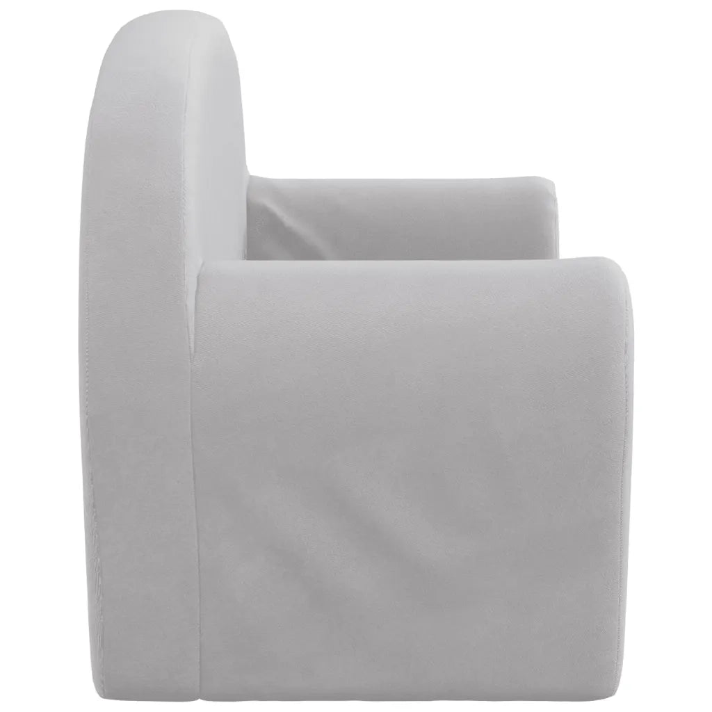 Divano letto | Sof¨¤ letto | Letto singolo Bambini a 2 Posti Grigio Chiaro in Morbido Peluche