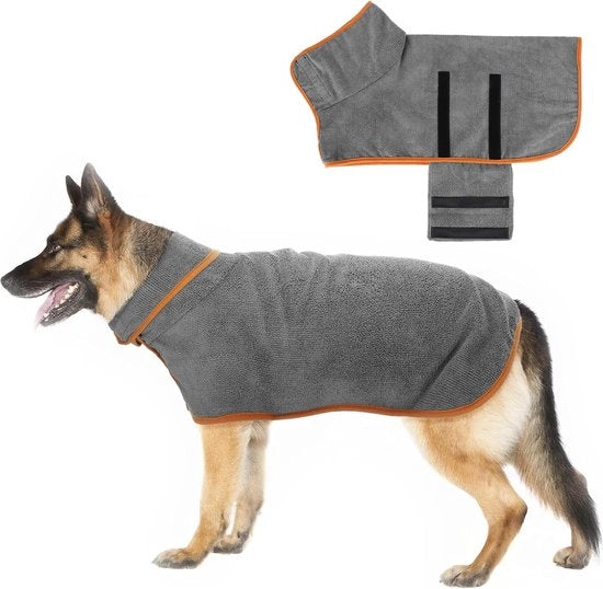 Badia per cani, microfibra, asciugamano per cani, badia per cani, assorbimento extra, asciugamano per cani per cani veloci con cinture regolabili, per cani grandi, medi e piccoli (XL)