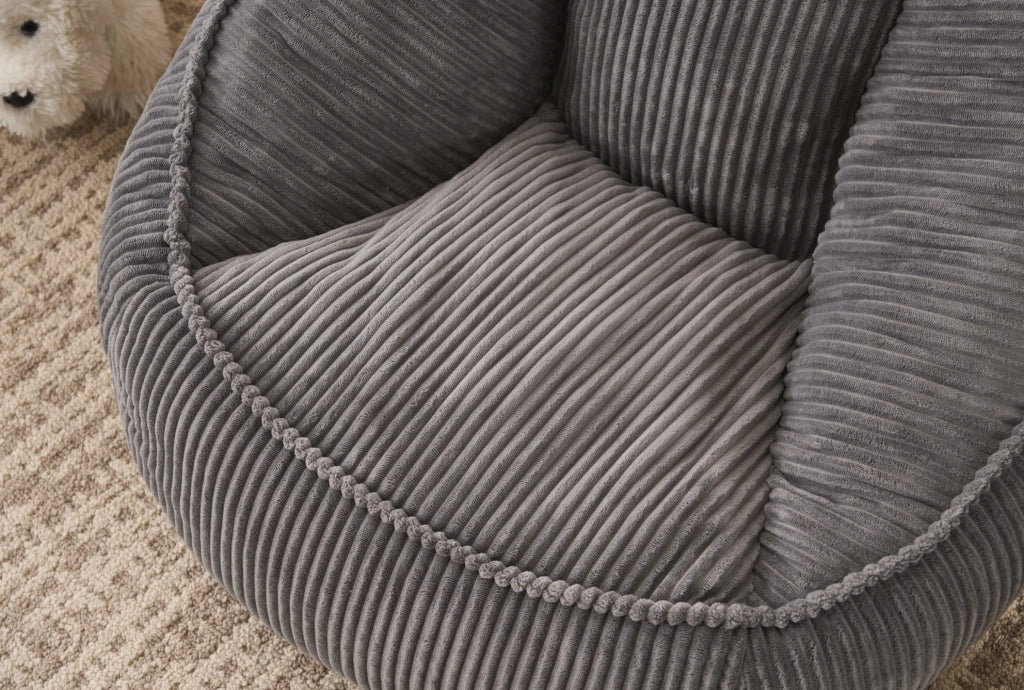 Pouf 37x33x25 cm ergonomico in poliestere grigio