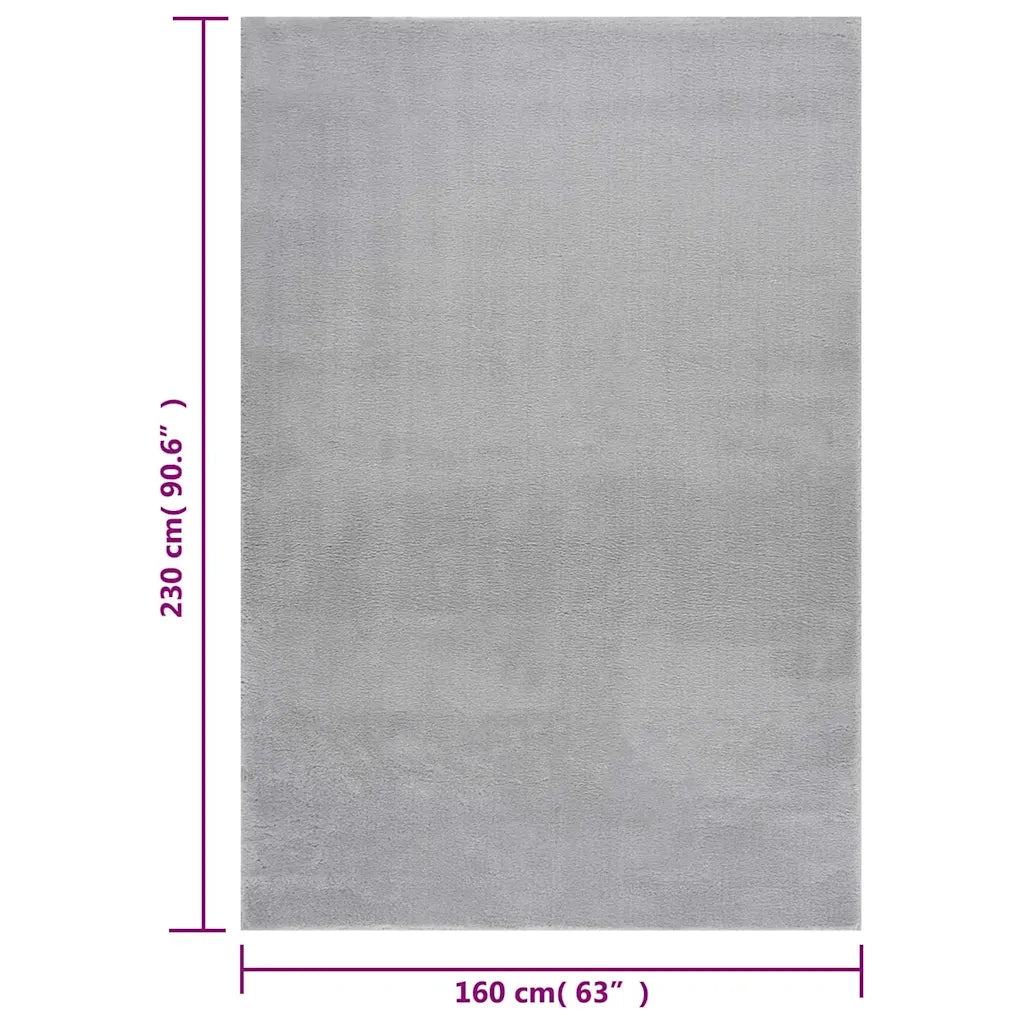Tappeto Soffice a Pelo Corto 160x230 cm Antiscivolo Grigio 342194
