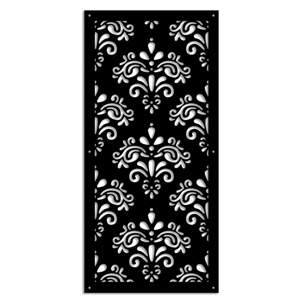 DAMASCO - Pannello in PVC traforato - Parasole Misura: 73x148 cm, Colore: nero