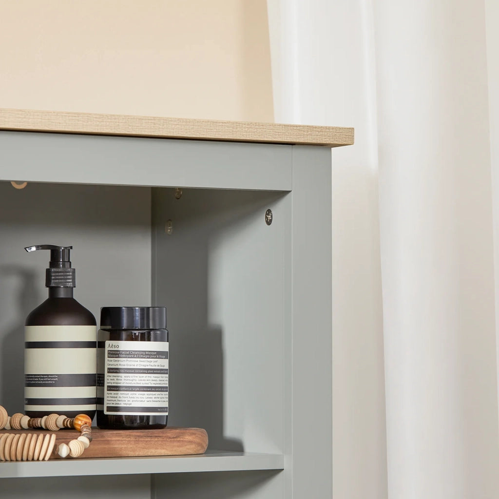Mobiletto alto per bagno Mobile a colonna bagno salvaspazio con 3 scomparti a giorno e1 anta 39x30x169cm BZR68-HG SoBuy
