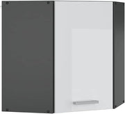 Mobile angolare da cucina R-Line, Bianco lucido, 57 cm, per la libera combinazione all'interno di sistemi cucina modulari