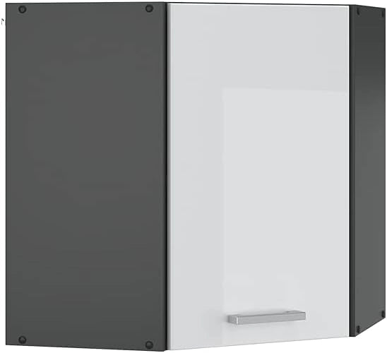 Mobile angolare da cucina R-Line, Bianco lucido, 57 cm, per la libera combinazione all'interno di sistemi cucina modulari
