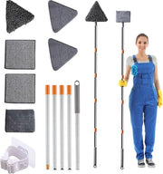 Driehoekige dweil estensibile - 90 gradi pieghevole - manico lungo 230 cm - 8 set di microfibra