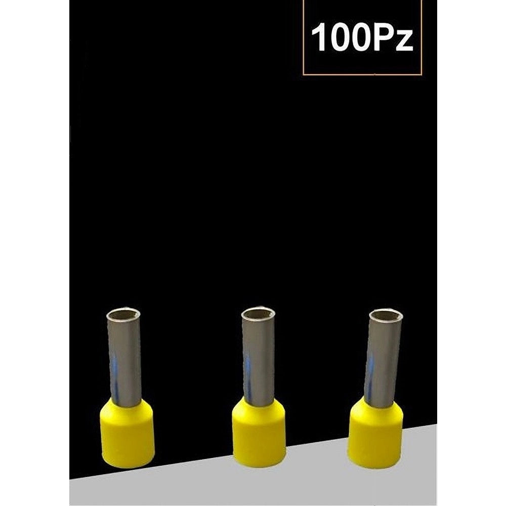 Trade Shop - Confezione 100 Pz Tubetto Capicorda Isolato Per Cavi 10mm² Terminale 12mm E10-12 -