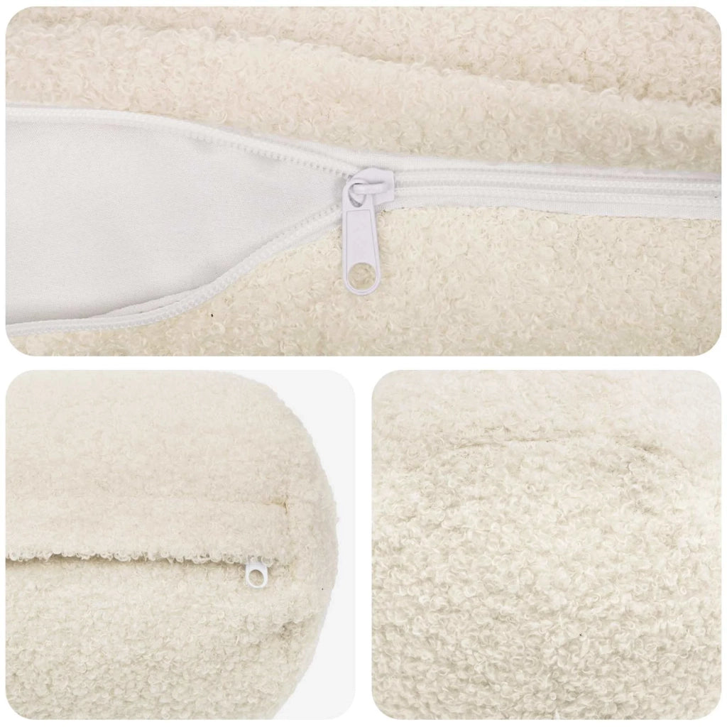 Federa 6 pcs HEERLEN Crema Ø 15 x 40 cm Bouclé 923268