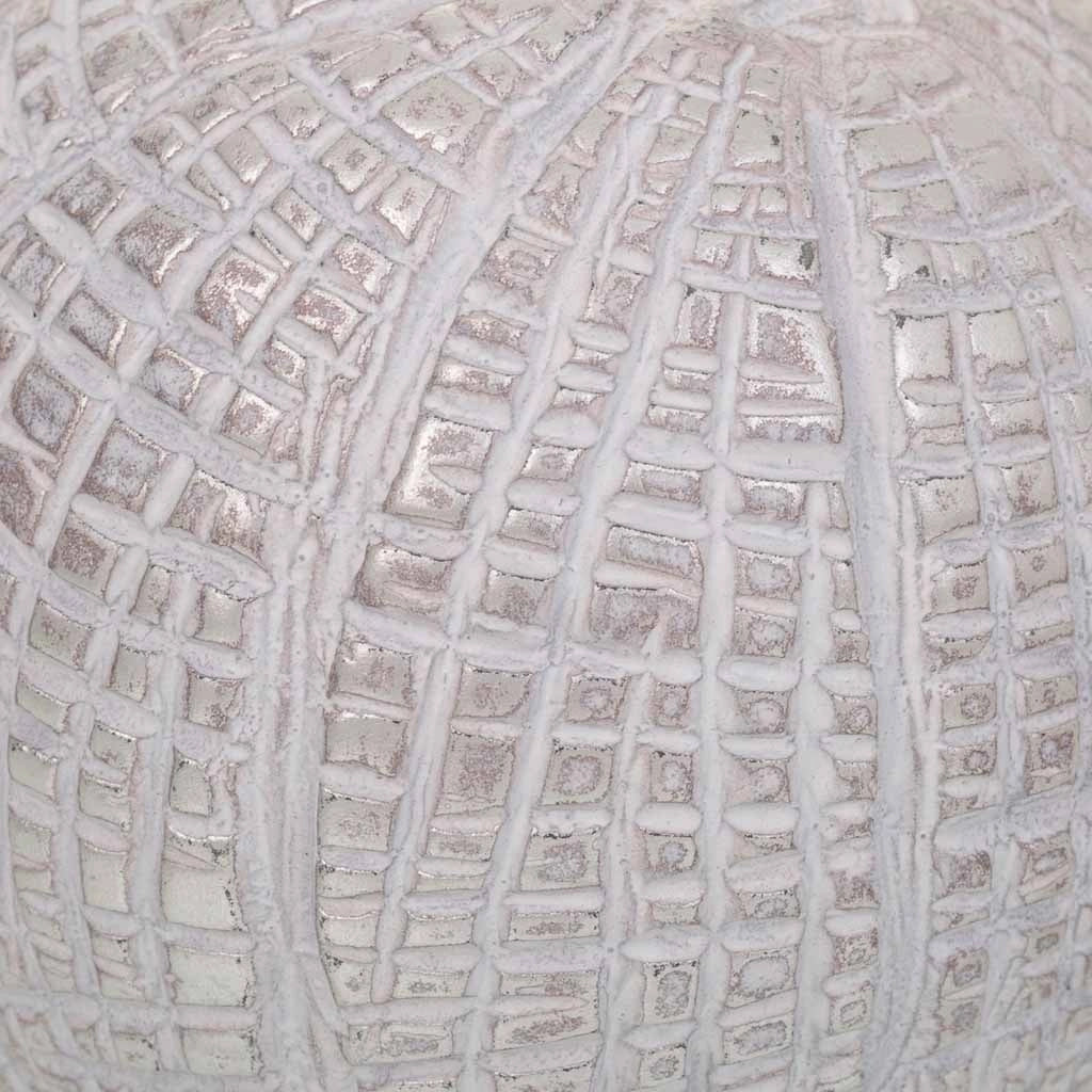 Sfera decorativa in poliresina bianca 8x8x8h