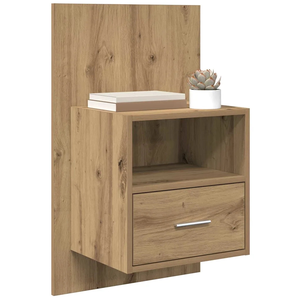 Set di 2 Comodini | Armadio da Notte | Mobiletto da notte Rovere artigianale 50 x 32.5 x 80cm