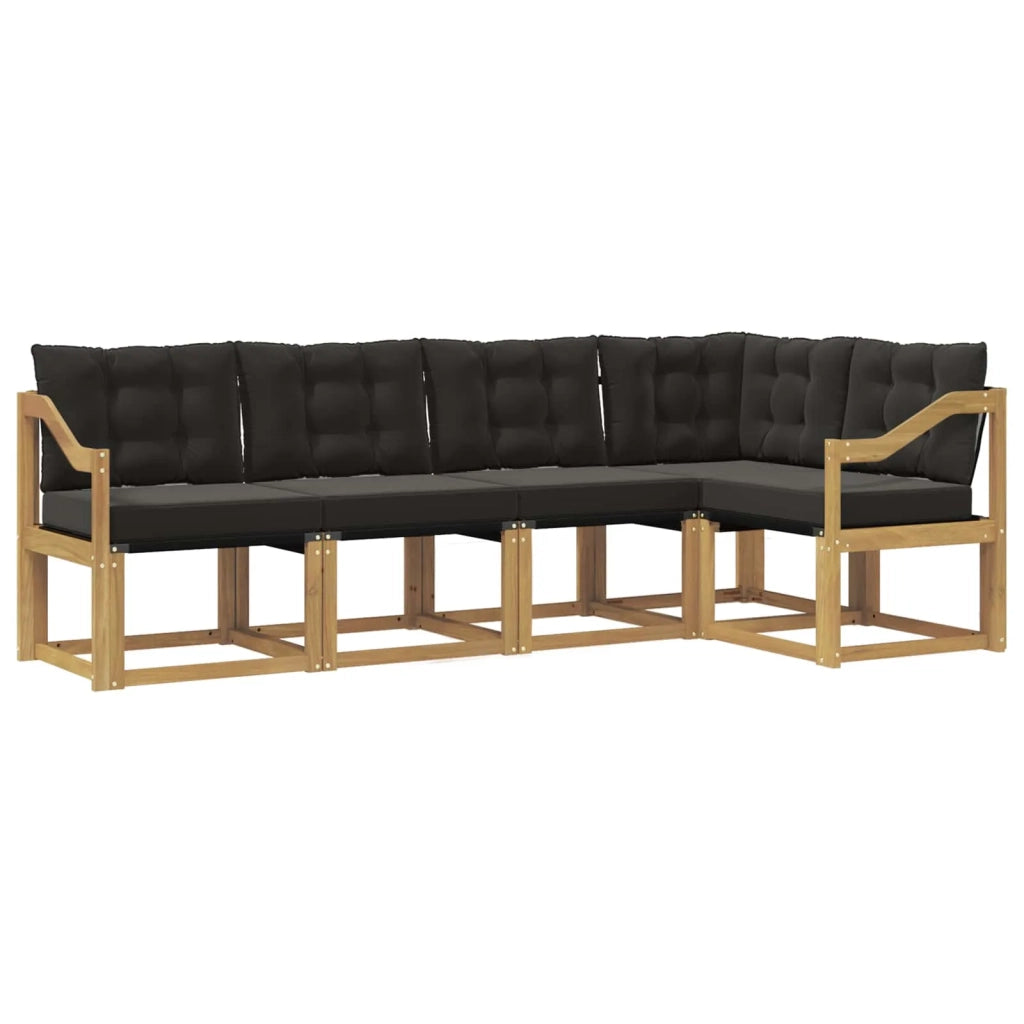 Set di divani da esterno 5 pz Bianco e Nero 3389486