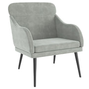 Poltrona | Sedia Relax Grigio Chiaro 63x76x80 cm Velluto