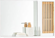 Cassettone da parete con specchio - Raccogli rifiuti bagno - Specchio a parete spazievendente - Porta in bambù duraturo - Ideale per piccoli oggetti - 60 cm x 40 cm x 12 cm