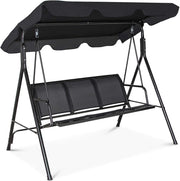 Dondolo da Giardino, a 3 Posti, Tetto di Ricambiabile, Telaio in Metallo e Texteline, con Copertura Anti-UV e Anti-Acqua, Arredo per Esterno, 173x119x152 cm, 2 Colori (2)
