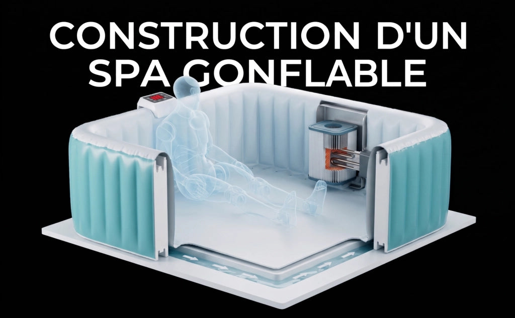 Spa gonfiabile quadrata a 6 posti - Ospazia - Dimensioni: 185 x 185 cm - Filtro e copertura inclusi